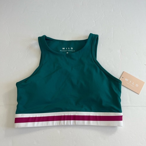 Wilo Contour Bra Green Pink Padded New with Tags size Medium - Picture 1 of 8